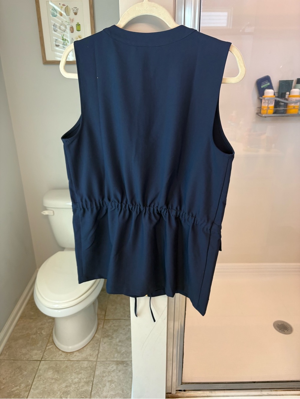 IMAN Navy Sleeveless Zip-Front Utility Vest with Gold-Tone Accents - Picture 5 of 5